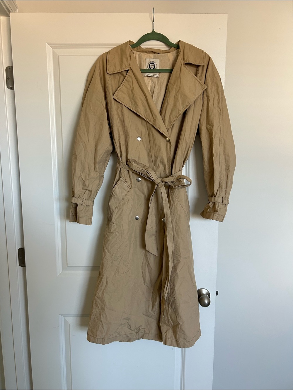 Urban Outfitters Tan Double-Breasted Trench Coat with Belt
